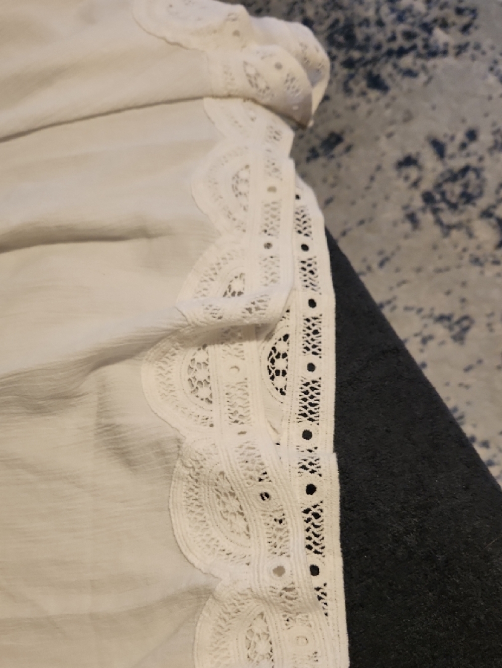 Aerie White Sheer Elastic Waist Shorts with Lace Trim (LINGERIE) - Picture 3 of 5